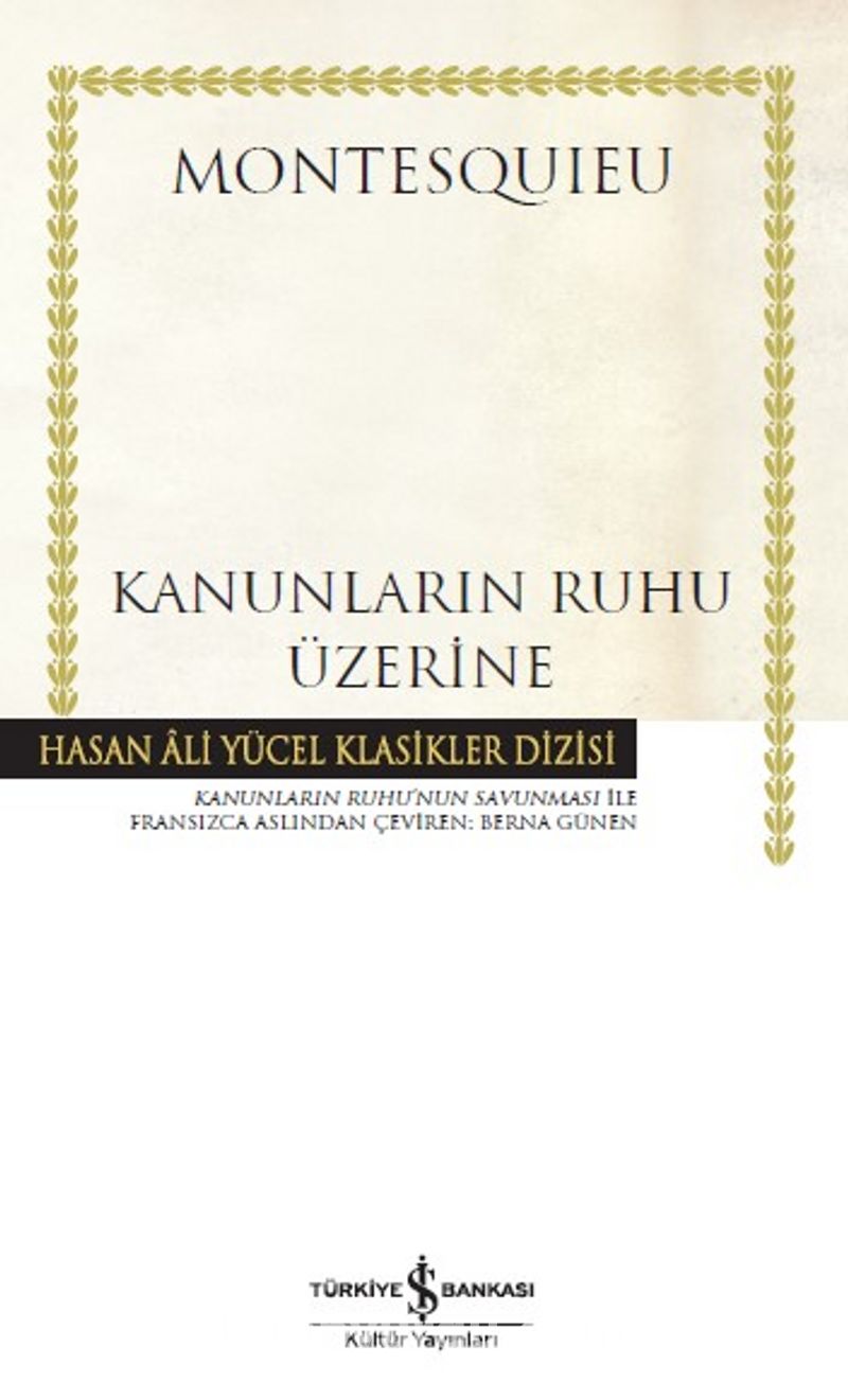 Kanunların Ruhu Üzerine (Karton Kapak)