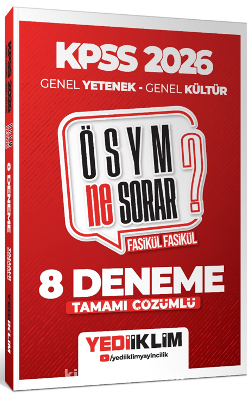 2026 KPSS ÖSYM Ne Sorar Genel Yetenek Genel Kültür Tamamı Çözümlü Fasikül 8 Deneme