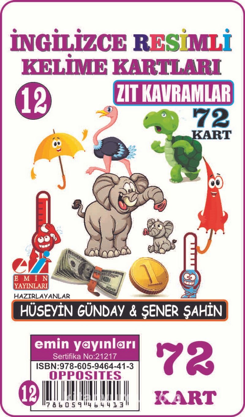 İngilizce Resimli Kelime Kartları 12 / Zıt Kavramlar