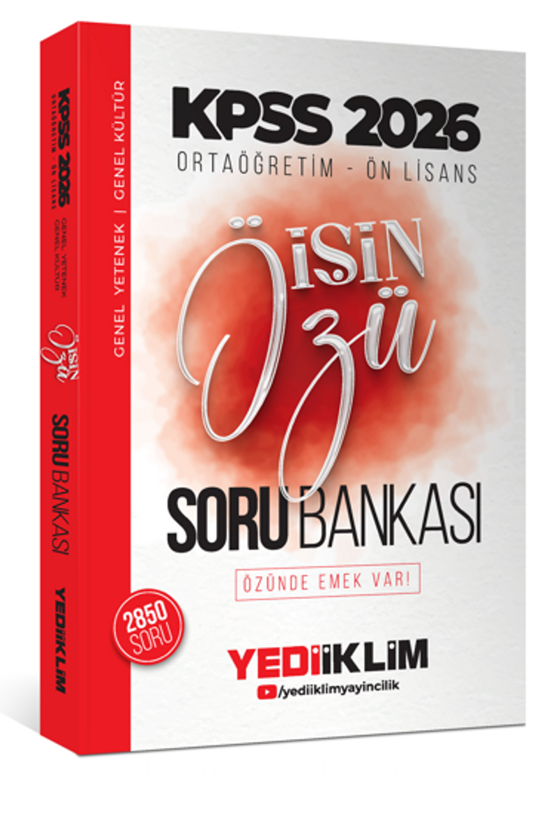 2026 Kpss Ortaöğretim-Önlisans İŞİN ÖZÜ Tek Kitap Soru Bankası(2850 soru)