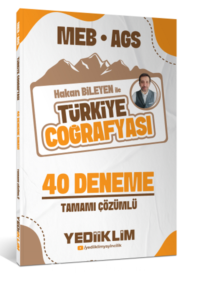 MEB AGS Hakan Bileyen ile Türkiye Coğrafyası Tamamı Çözümlü 40 Deneme Sınavı