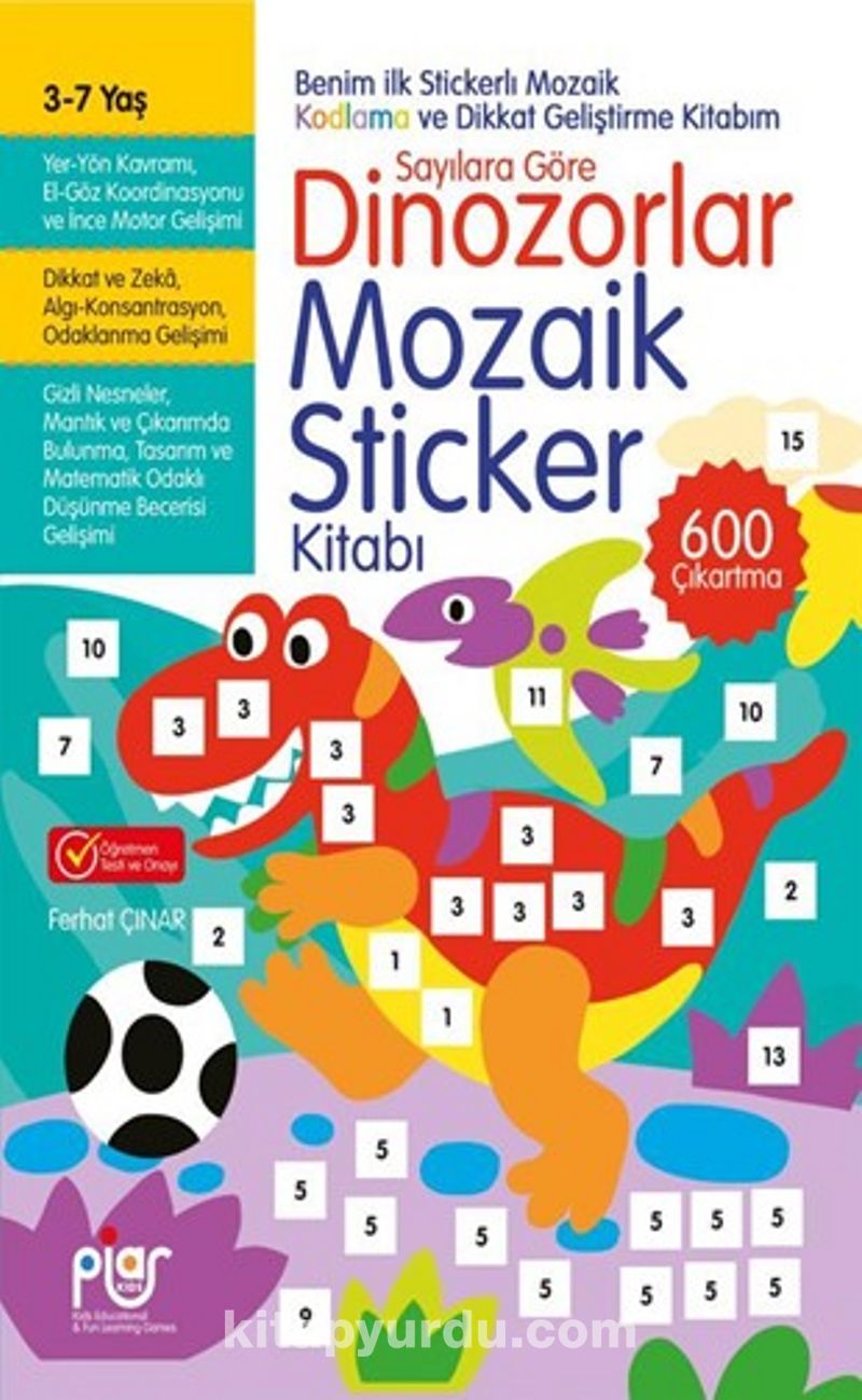 Sayılara Göre Dinozorlar Mozaik Sticker Kitabı